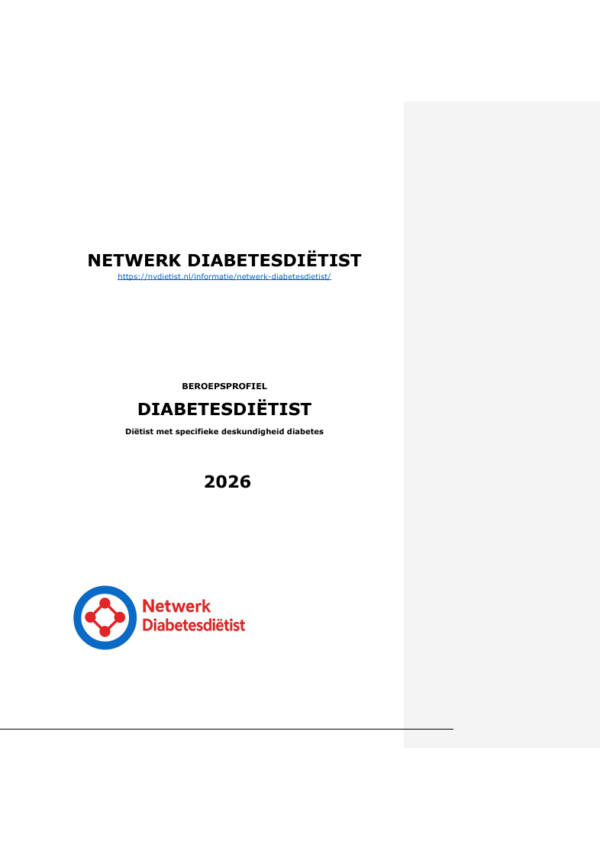 Afbeelding voor Beroepsprofiel Diabetesdiëtist