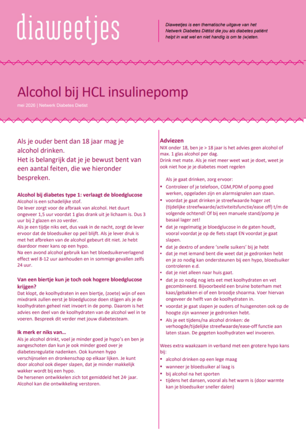 Afbeelding voor Diaweetje Alcohol bij HCL insulinepomp